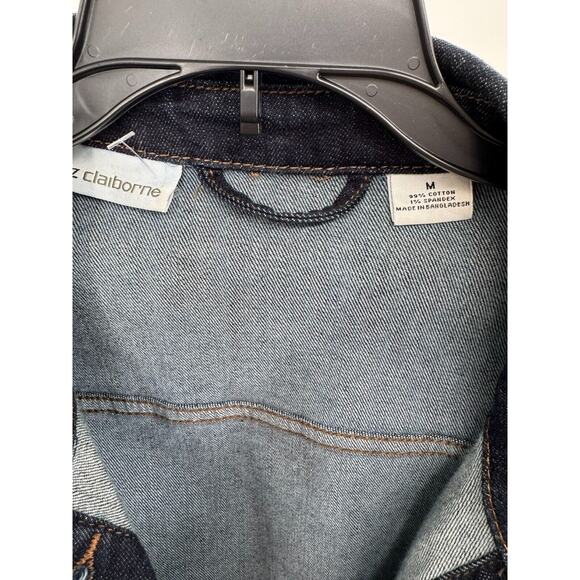 Liz Claiborne Womens Denim Button-Up Jacket Long Sleeve Collared Size M Blue - Picture 4 of 4